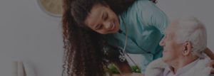 A woman with a stethoscope around her neck.